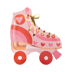 Pink Roller Skate Shaped Plate 8pk. - Pretty Day