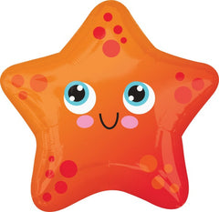 Orange Starfish Foil Balloon 18" - Pretty Day