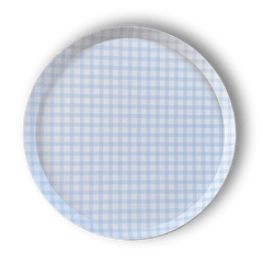 Premium Gingham Baby Blue Plate 12pk. - Pretty Day