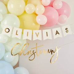 Christening Banner Custom Name 2m - Pretty Day