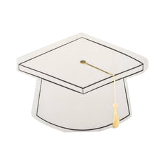 Grad Cap Shaped Napkin White 18pk. - Pretty Day
