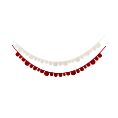 Red and Cream Scalloped Felt Banner Set - Pretty Day