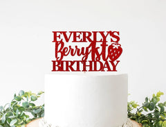 Berry First Birthday Cupcake Topper - Pretty Day