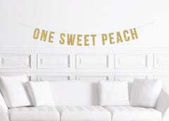 One Sweet Peach Banner / Peach Themed First Birthday Sign / Party Supplies Decor Decorations Garland Bunting Georgia Girl&#39;s 1st Theme As a