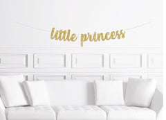 Little Princess Banner, Girl&#39;s Baby Shower Sign, Royal Baby Shower Decorations Decor for a Girl