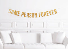 Non-Binary Bachelor Bachlorette Party Decorations They Them Bach Decor / Same Person Forever Cursive Banner