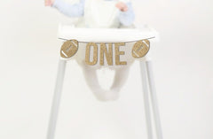 Football Highchair Banner, 1st Birthday Football Decorations, Football Cake Smash One Banner, High Chair Banner Boy First Birthday Foot Ball - Pretty Day
