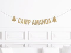 Camping Bachelorette Party Banner, Custom Camp Bachelorette, Personalized Cabin Bachelorette Decorations, Camping Bach Decor Bride's Name - Pretty Day