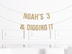 Construction Birthday Decorations, Custom Digging It Banner, 1st 2nd 3rd 4th 5th Birthday Decor, Construction Themed Party Boy Excavator - Pretty Day