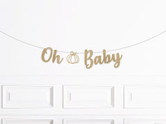 Pumpkin Oh Baby Banner, Thanksgiving Baby Shower Decor, Halloween Baby Shower Decorations, Fall Autumn Baby Shower Party Supplies - Pretty Day