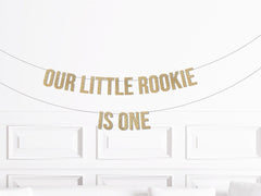 Our Little Rookie is One Banner, Rookie Year 1st Birthday Decorations, Basketball First Birthday Decor, Sports Boy Cake Smash Sign - Pretty Day