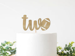 Second Birthday Football Cake Topper - Pretty Day