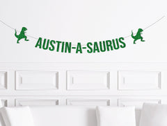 Custom Dinosaur Birthday Decorations, Dinosaur Birthday Party Banner, Nameasaurus Sign, Dinosaur Cake Smash Backdrop Sign, Party Supplies - Pretty Day