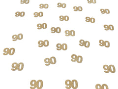 90th Birthday Decorations, Glitter Paper 90 Confetti, 90 Decor, Party Supplies Nintieth Ninety Man Woman, Gold, Rose Gold, Anniversary - Pretty Day