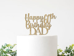 Happy Birthday Dad Cake Topper, 50th 60th 70th 80th 90th Birthday Decorations For Father, Father in Law, Decor Sign - Pretty Day