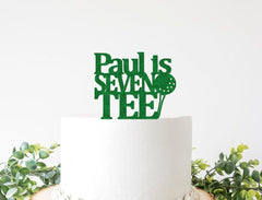 Custom Seventee Cake Topper, 70th Golf Birthday Decorations, Seven Tee Birthday Decor, Golfing Lover Husband Man Birthday Decor Sign - Pretty Day