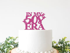 In My 50s Era Cake Topper, 50th Birthday Decorations Woman, Fifty Number 50 Decor, Party Supplies - Pretty Day