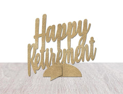 Happy Retirement Table Centerpiece, Retirement Party Decorations, Glitter Paper Free Standing, Table Decor, Sign, Work Party, Freestanding - Pretty Day