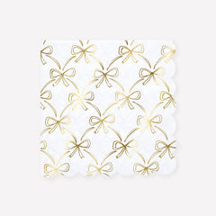 Gold Bow Napkins Large 16pk. - Pretty Day