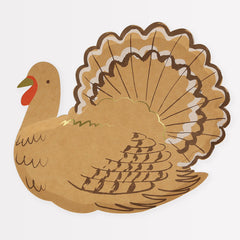 Meri Meri Thanksgiving Turkey Shaped Paper Napkins 16 Pack - Pretty Day