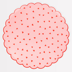 Heart Pattern Dinner Plates (x 8) - Pretty Day