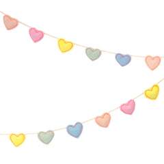 Meri Meri Valentine's Day Pastel Felt Heart Garland - Pretty Day
