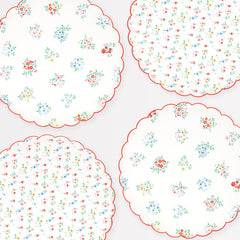 Ditzy Posy Scalloped Dinner Plates 8pk. - Pretty Day