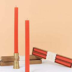 Tomato Red Table Candles 2pk. - Pretty Day