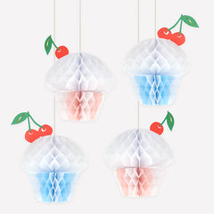 Meri Meri Honeycomb Cupcake Decorations 4pk.