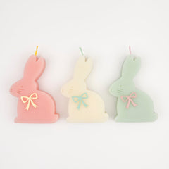Bunny Bow Easter Candles 3pk. - Pretty Day