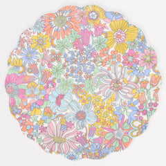 Meri Meri x Liberty Rainbow Garden Reusable Large Plate - Pretty Day