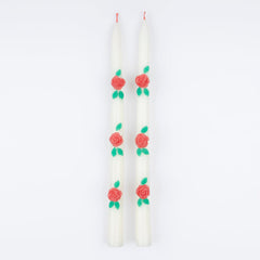 Rose Taper Candles 2pk. - Pretty Day