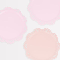 Pink Lace Party Plates Large 8pk. - Pretty Day