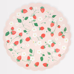 Strawberry Pattern Plates Large 8pk. - Pretty Day