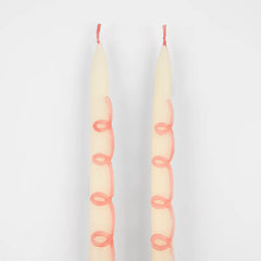 Pink Swirl Taper Candles - Pretty Day