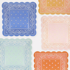Western Bandana Square Plates 8pk. - Pretty Day