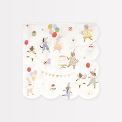 Animal Friends Napkin Large 16pk. - Pretty Day