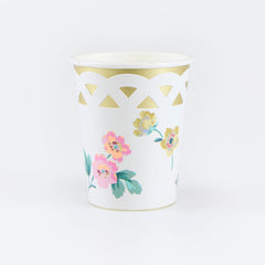 Basketweave Floral Cups 8pk.