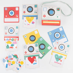 Instant Camera Kids Valentine's Cards & Stickers Set 24pk. - Pretty Day