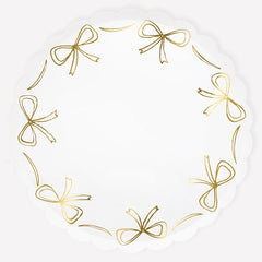 Gold Bow Dinner Plates 8pk. - Pretty Day