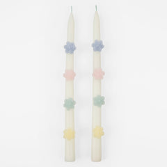 Pastel Flower Taper Candles 2pk. - Pretty Day