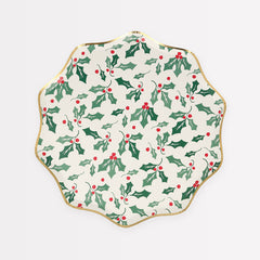 Christmas Holly Pattern Side Plates 8pc - Pretty Day