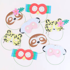 Jungle Jamboree Party Masks 8pk.