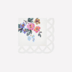 Basketweave Floral Napkins Small 16pk.