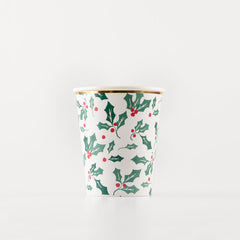 Christmas Holly Pattern Cups 8pk. - Pretty Day