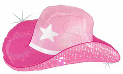 Pink Glitter Cowgirl Hat 26" Foil Balloon - Pretty Day
