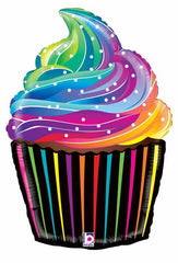 Rainbow Cupcake Foil Balloon 27" - Pretty Day