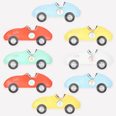 Meri Meri Vintage Race Car Paper Party Plates - Pack of 8 - Pretty Day