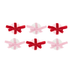 Red And Pink Velvet Bow Surprise Balls 6pk.