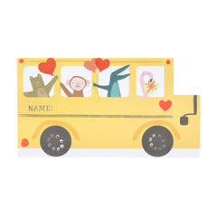 School Bus Valentines Cards And Bracelets Set 12pk.